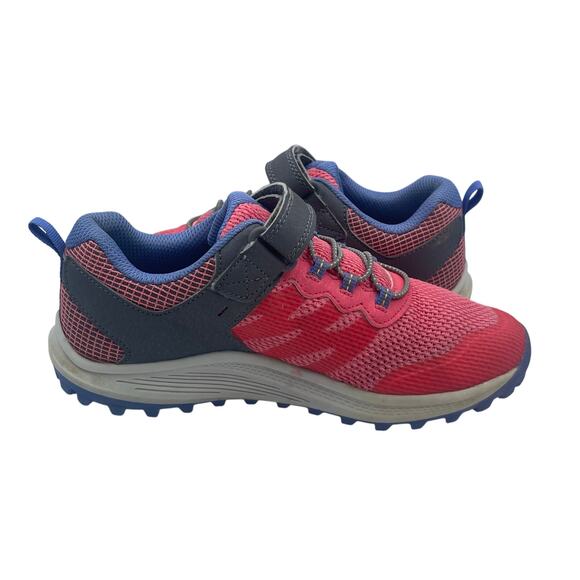 Merrell Nova Sneakers Shoes Hiking Pink Blue Hook Loop Girls Kids 3.5 - Picture 6 of 8